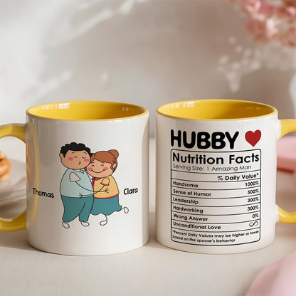 UPST47 Husband Nutrition Facts - Personalized White Mug Accent Mug