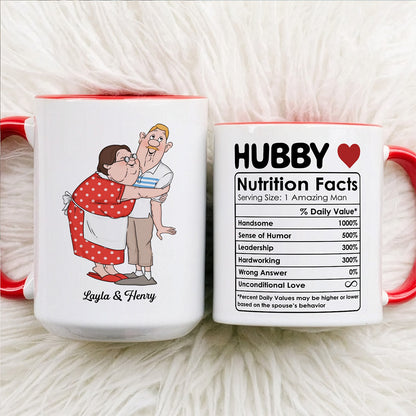 UPST48 Husband Nutrition Facts - Personalized White Mug Accent Mug