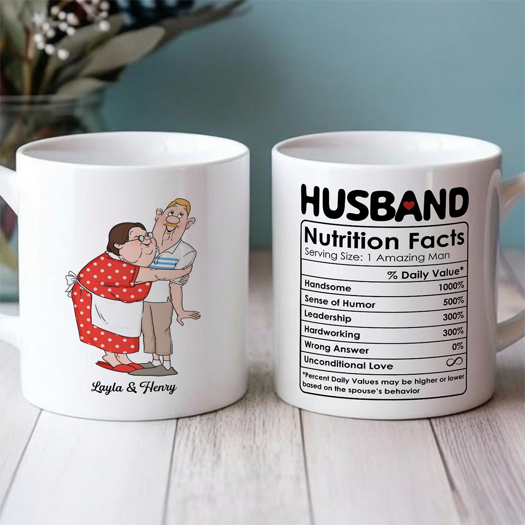 UPST48 Husband Nutrition Facts - Personalized White Mug Accent Mug