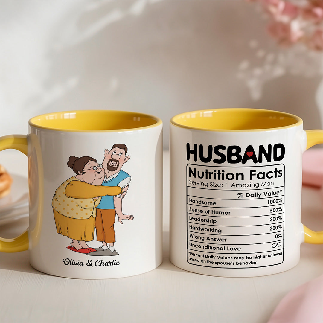 UPST48 Husband Nutrition Facts - Personalized White Mug Accent Mug