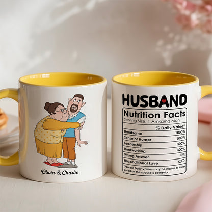 UPST48 Husband Nutrition Facts - Personalized White Mug Accent Mug