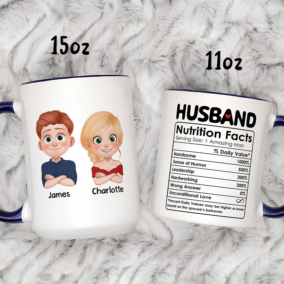 UPST49 Husband Nutrition Facts - Personalized White Mug Accent Mug