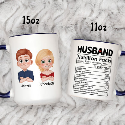 UPST49 Husband Nutrition Facts - Personalized White Mug Accent Mug