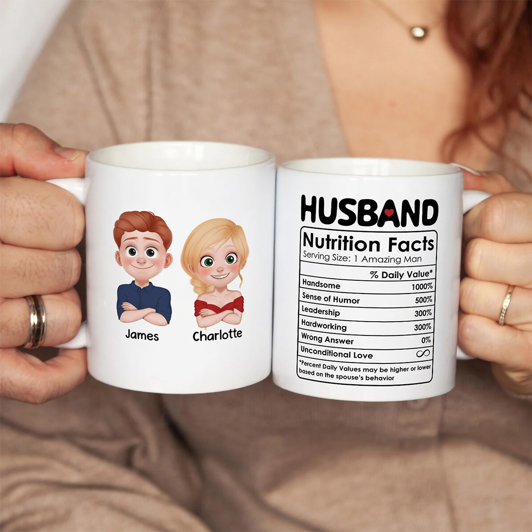 UPST49 Husband Nutrition Facts - Personalized White Mug Accent Mug