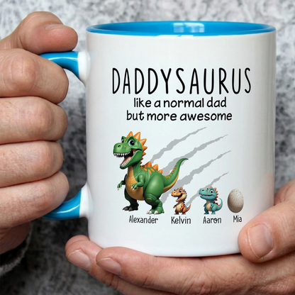 VPST07 Grandpasaurus And Kids Dinosaurs - Personalized White Mug Accent Mug