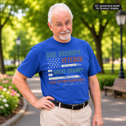 VPST25 Dad Grandpa Veteran Great-Grandpa - Personalized T-shirt Hoodie