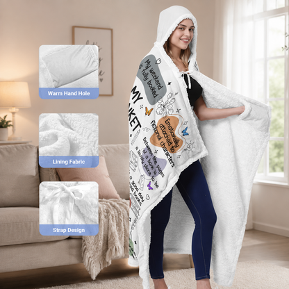 APST07 This Is My Reading Blanket - Custom Personalized Wearable Hooded Blanket