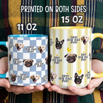 VPST40 Photo Upload Best Dog Dad Mom Ever - Personalized White Mug Accent Mug
