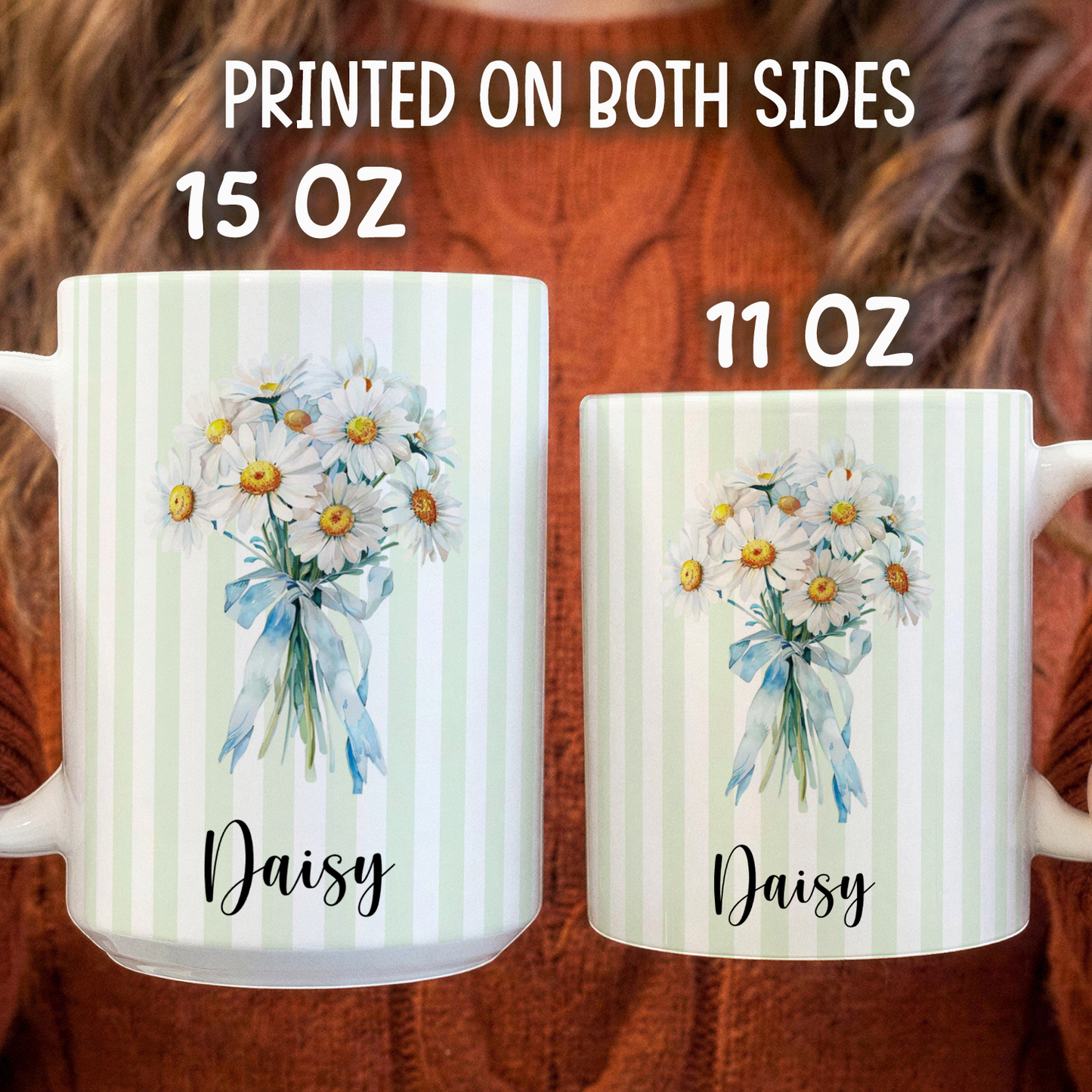 VPST75 Birth Flower Custom Name - Personalized White Mug Accent Mug