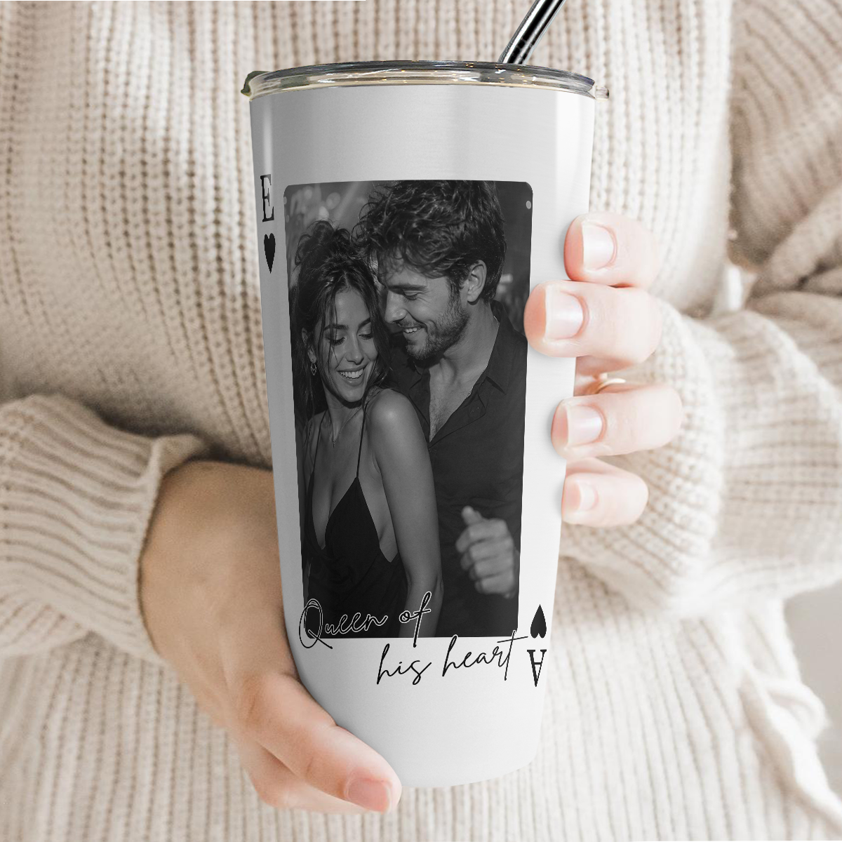 VPST63 King & Queen Of Heart Playcard - Personalized Custom Tumbler