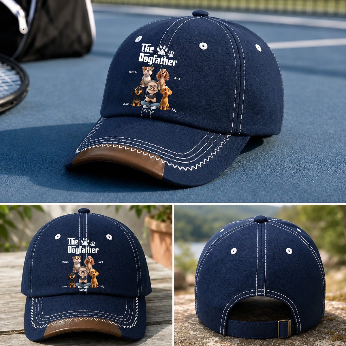 PSC02 The Dogfather Dog Lover - Personalized Custom Vintage Soft Baseball Cap