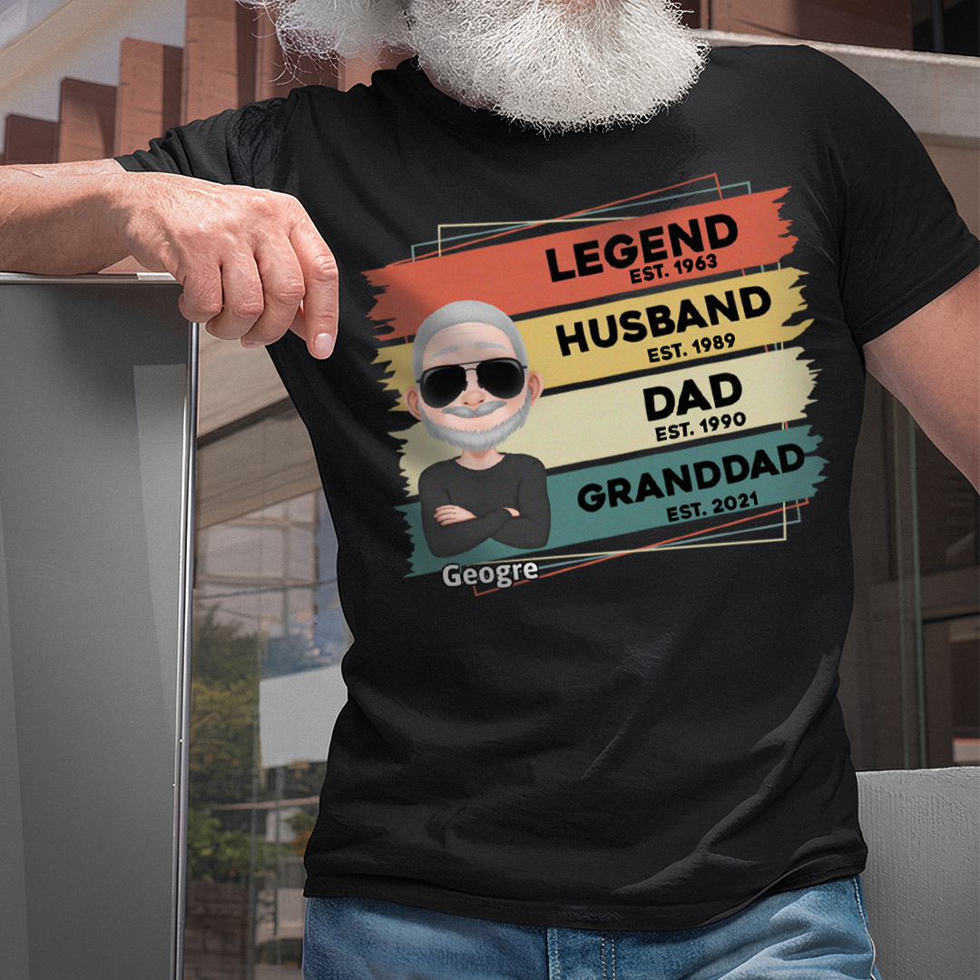 VPST21 Legend Husband Daddy - Personalized T-shirt Hoodie