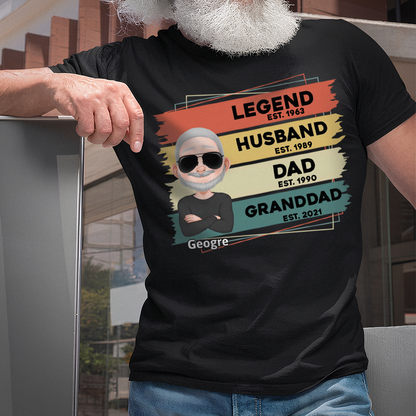 VPST21 Legend Husband Daddy - Personalized T-shirt Hoodie