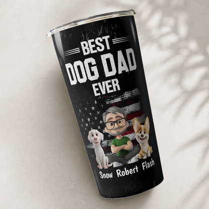 VPST65 American Best Dog Dad Ever - Personalized Custom Tumbler