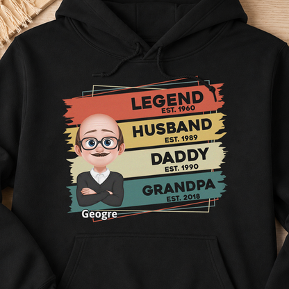 VPST21 Legend Husband Daddy - Personalized T-shirt Hoodie