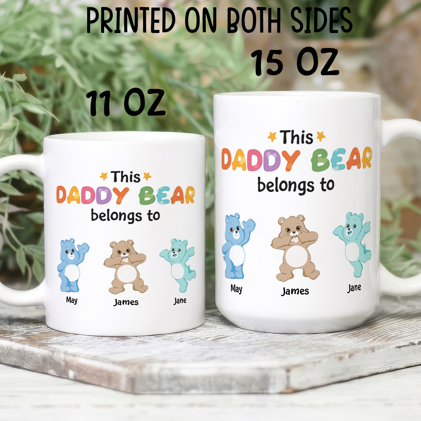 VPST02 This Mama/Papa Bear Belongs To - Personalized White Mug Accent Mug