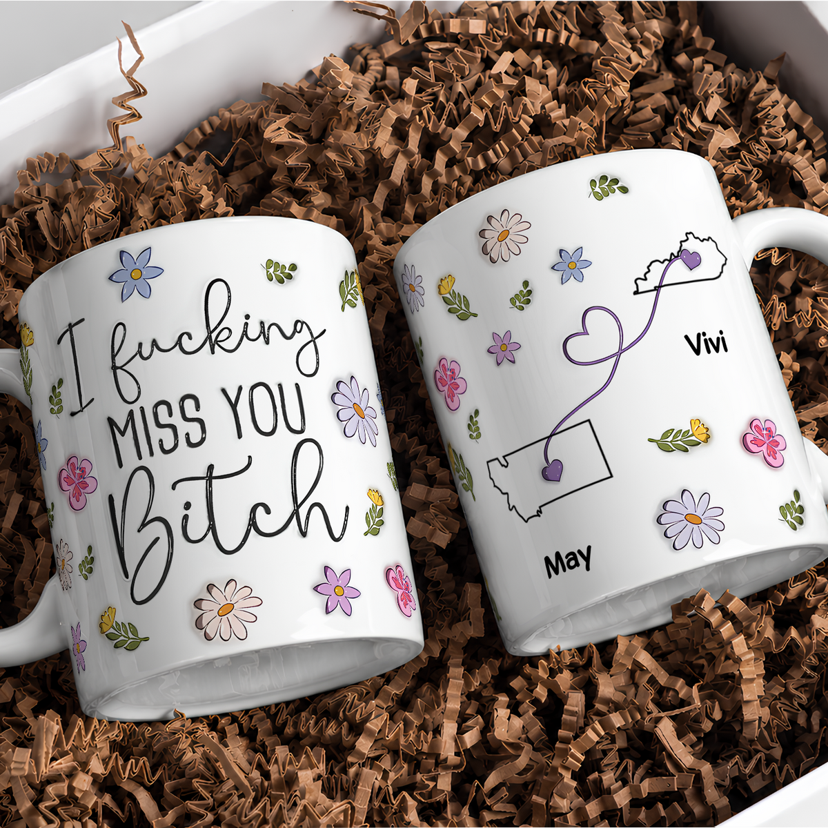 VPST80 I Miss You Bestie- 3D Inflated Effect Custom Personalized Mug