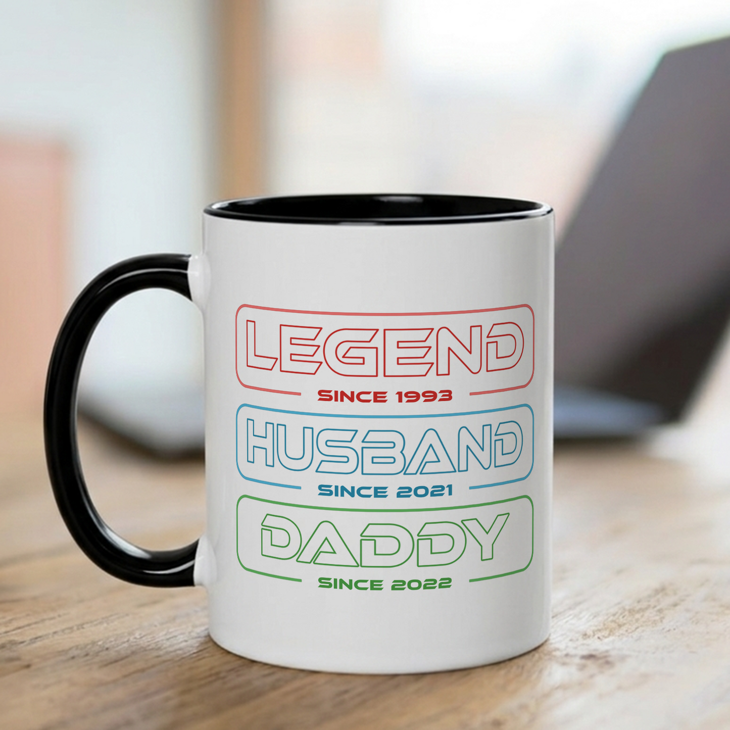 VPST16 Legend Husband Dad Grandpa  - Personalized White Accent Mug