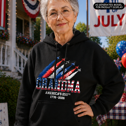 VPST29 American Flag 250th Anniversary Mama - Personalized T-shirt Hoodie