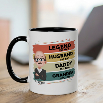 VPST21 Legend Husband Daddy  - Personalized White Mug Accent Mug
