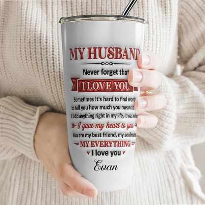 VPST50 Never Forget That I Love You - Personalized Custom Tumbler