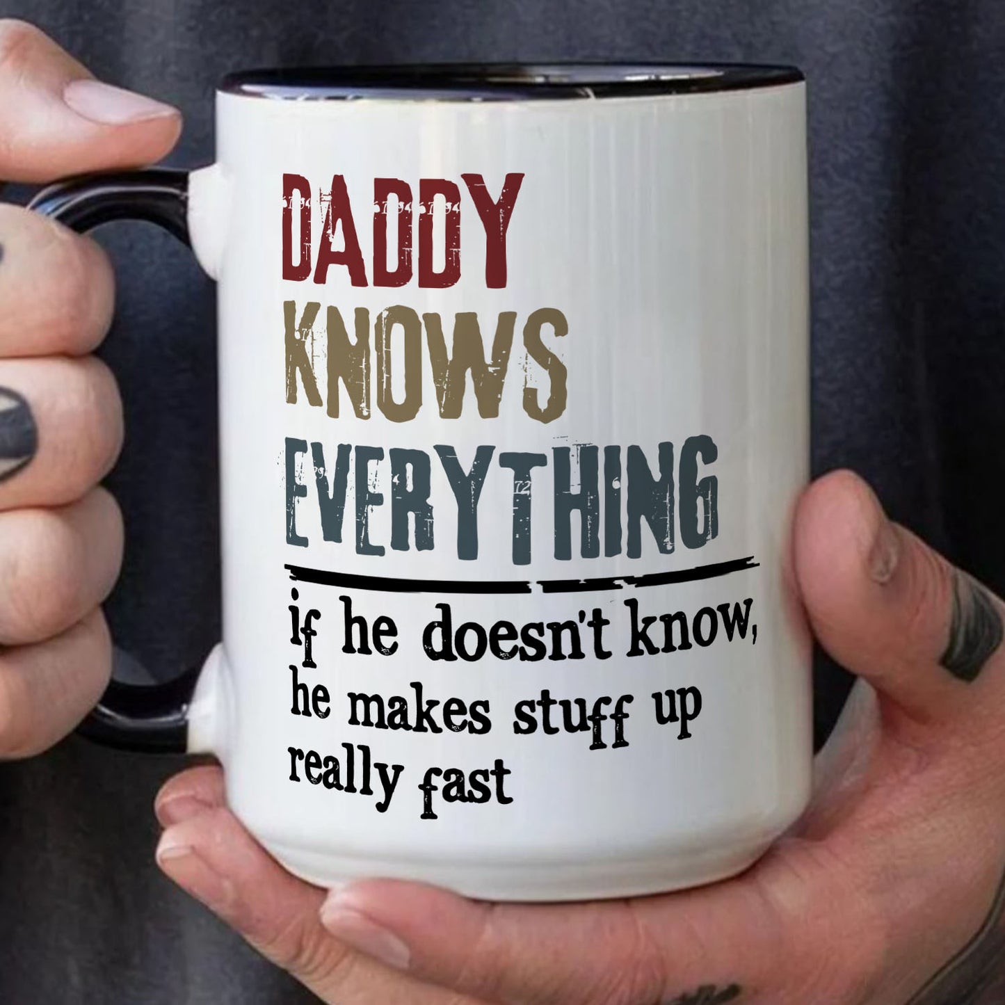 PST211 Knows Everything - Personalized White Mug Accent Mug