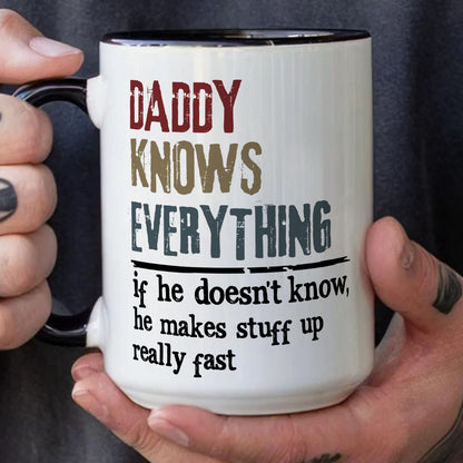 PST211 Knows Everything - Personalized White Mug Accent Mug
