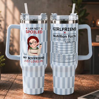 VPST69 I'm Not Spoiled My Husband Just Loves Me - Personalized 40oz Tumbler Handle Color