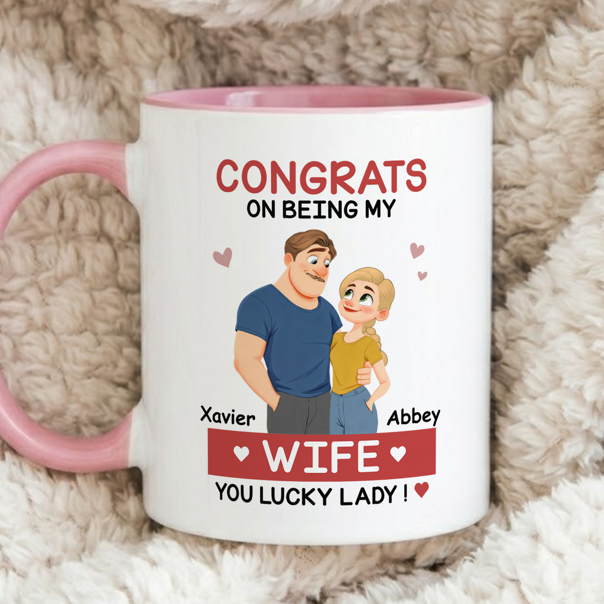 VPST86 Congrats On Being My Wife - Personalized White Mug Accent Mug