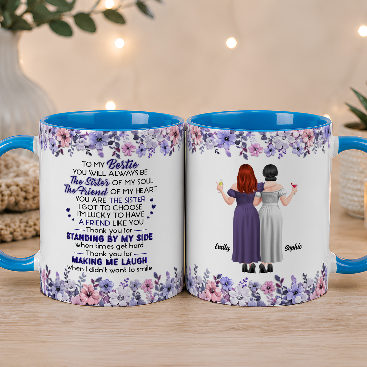 VPST78 The Sister Of My Soul The Friend Of My Heart - Personalized White Mug Accent Mug