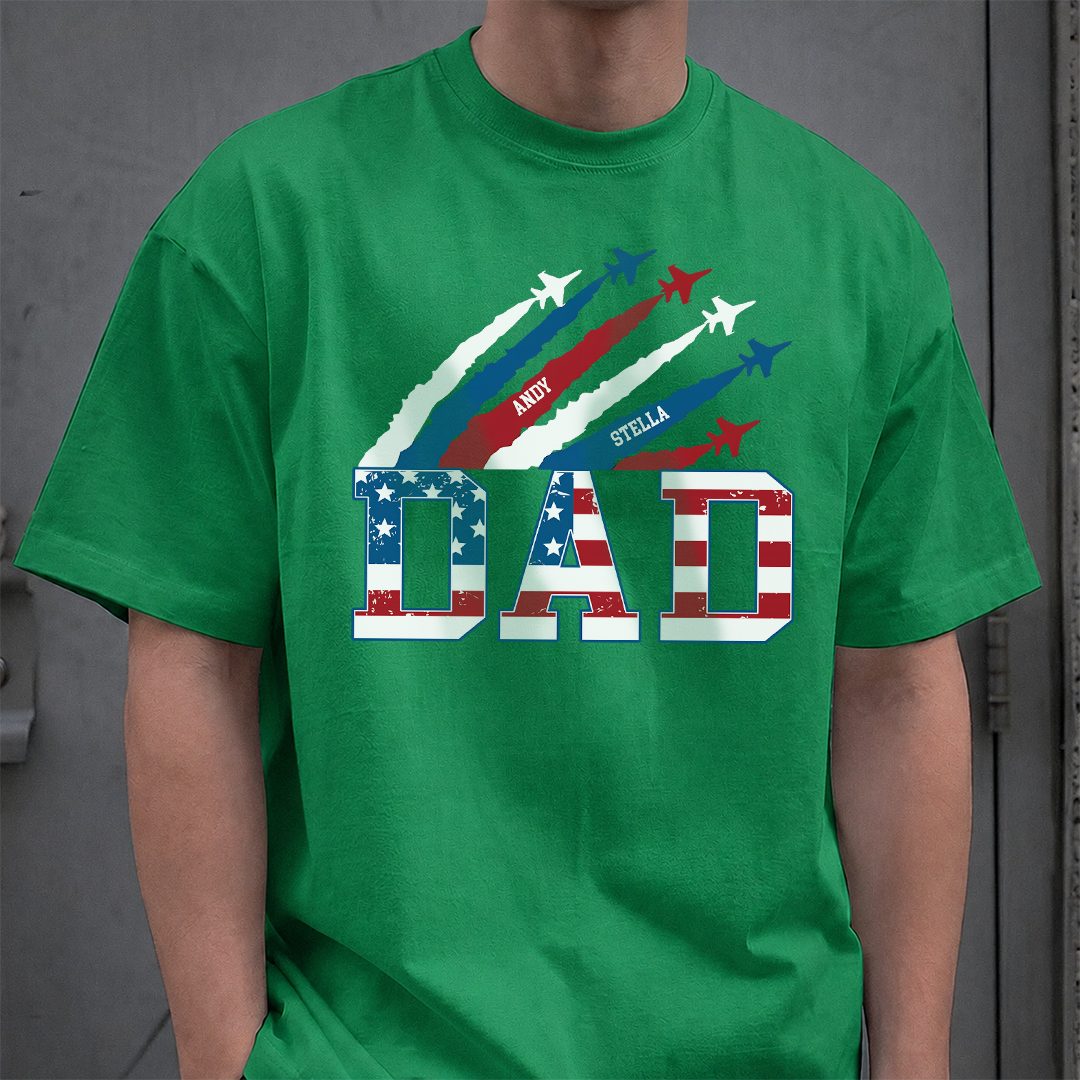VPST28 American Flag Dad Grandpa - Personalized T-shirt Hoodie