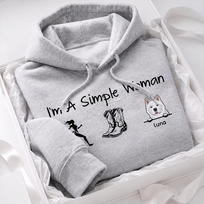 MPST14 I'm Simple Woman Dog Mom - Personalized T-shirt Hoodie