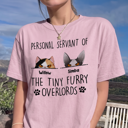 MPST08 Personal Servant Of The Tiny Furry Overlords - Personalized T-shirt Hoodie