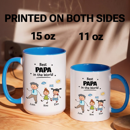 MPST04 Best Dad In The World - Personalized White Mug Accent Mug
