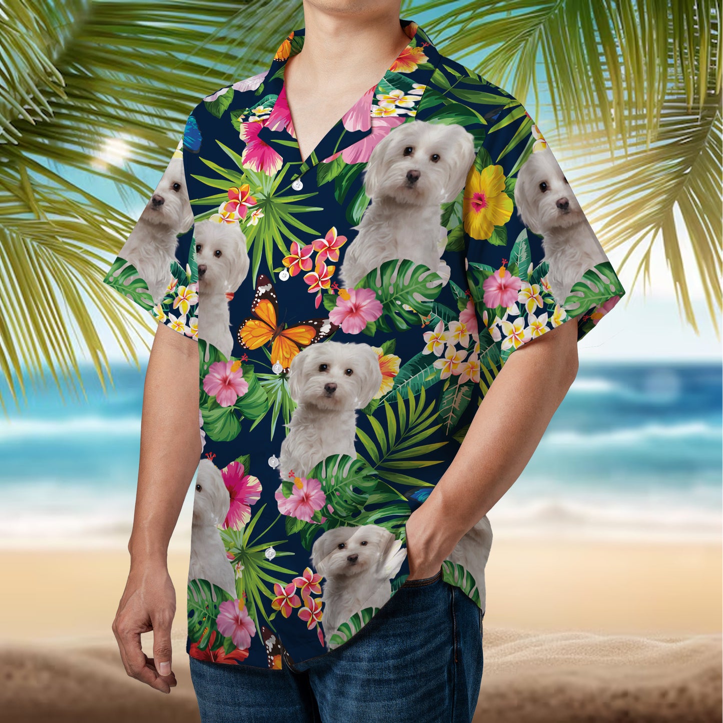 PSH15 Personalized Photo Upload Cat Dog Lover - Custom Hawaiian Shirt
