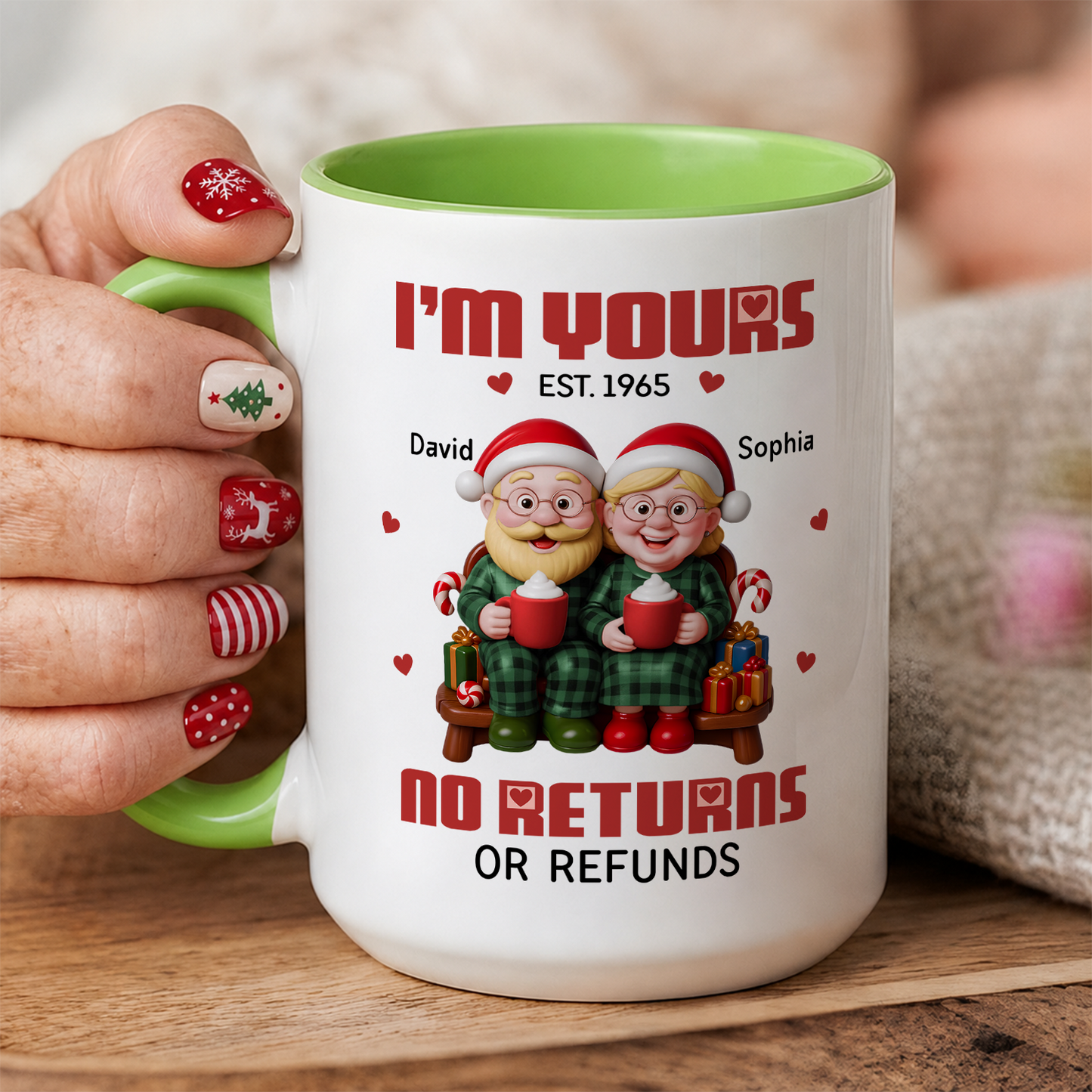 VPST56 I'm Yours No Returns Or Refunds Christmas Couple - White Mug Accent Mug