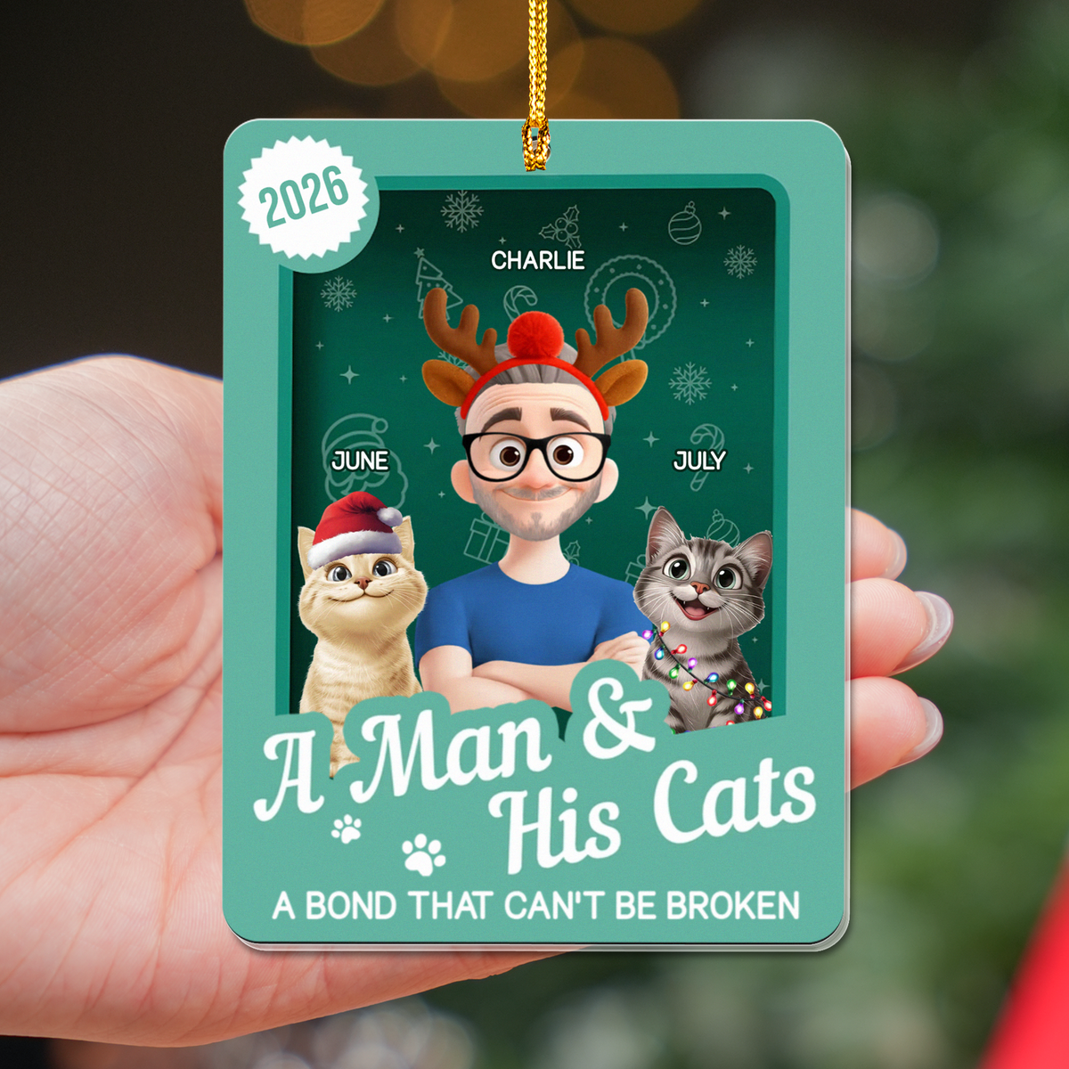 PSTG08 A Boy And His Cat A Bond That Can't Be Broken - Personalized Acrylic Ornament
