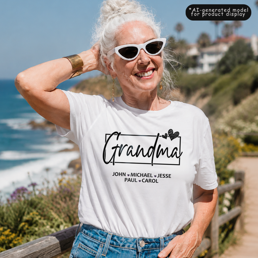 VPST48 Grandma Mom Kid Names - Personalized T-shirt Hoodie