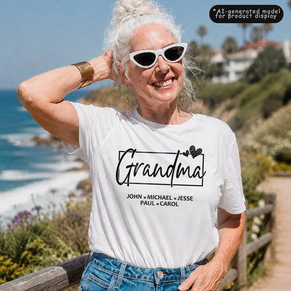 VPST48 Grandma Mom Kid Names - Personalized T-shirt Hoodie