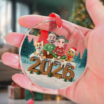 PSTG17 2026 Fur Parents Christmas 3D Effect - Personalized Glass Ornament