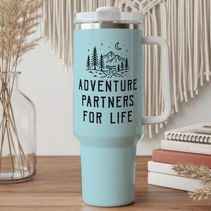 UPST81 Adventure Is Better When We're Lost Together - Personalized Custom Tumbler