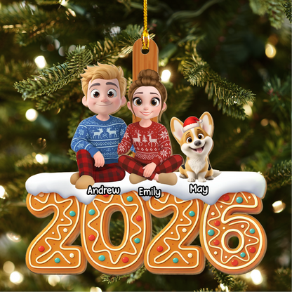 PSTG18 2026 Fur Parents Christmas Gingerbread 3D Effect - Personalized Acrylic Wood Ornament