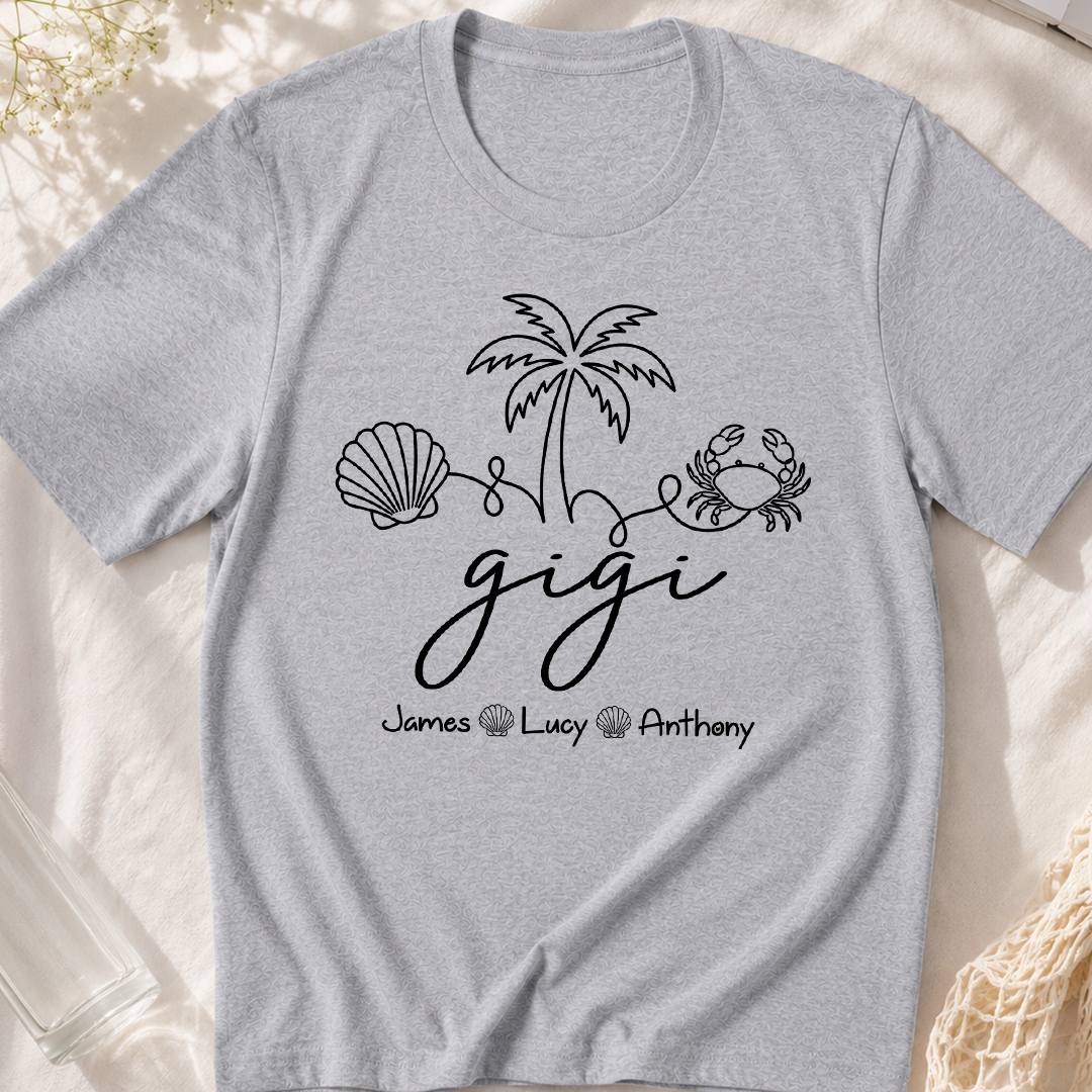 VPST62 Grandma Mom Beach Vibe - Personalized T-shirt Hoodie