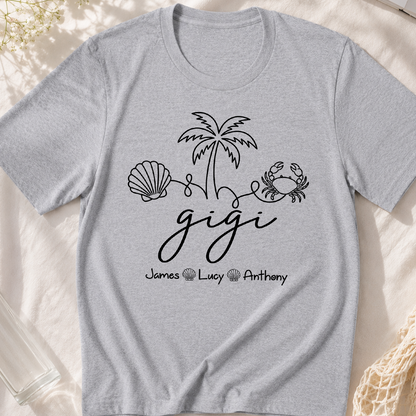 VPST62 Grandma Mom Beach Vibe - Personalized T-shirt Hoodie