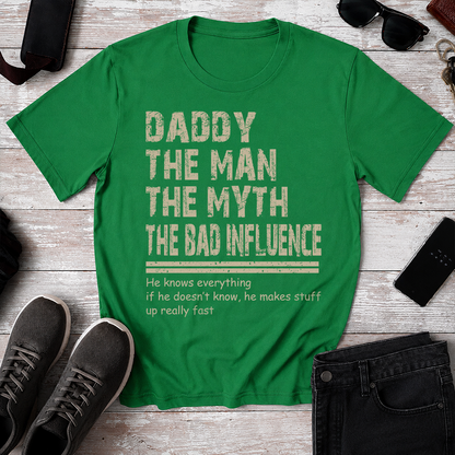 VPST44 Papa The Man The Myth The Bad Influence - Personalized T-shirt Hoodie