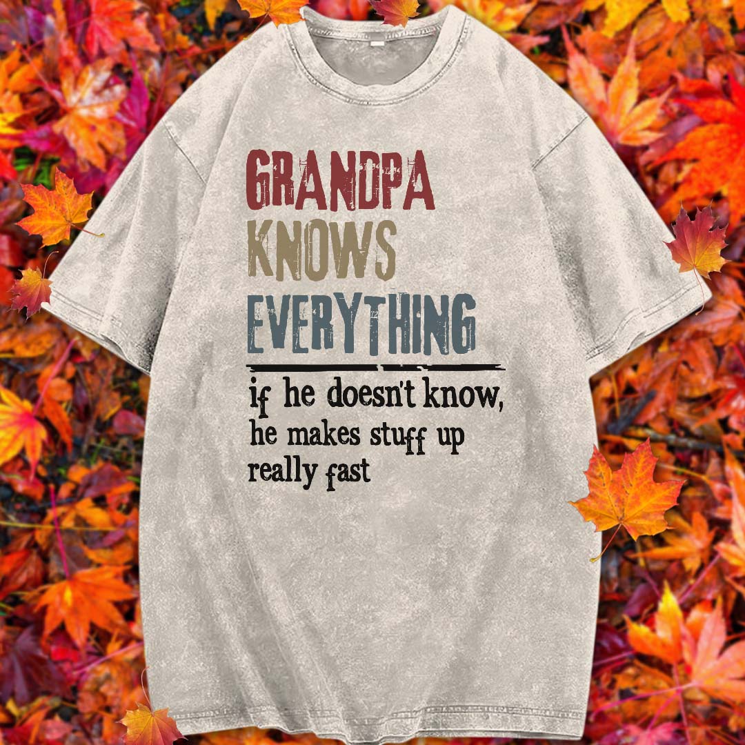PST211 Knows Everything - Personalized Custom Washed T-shirt
