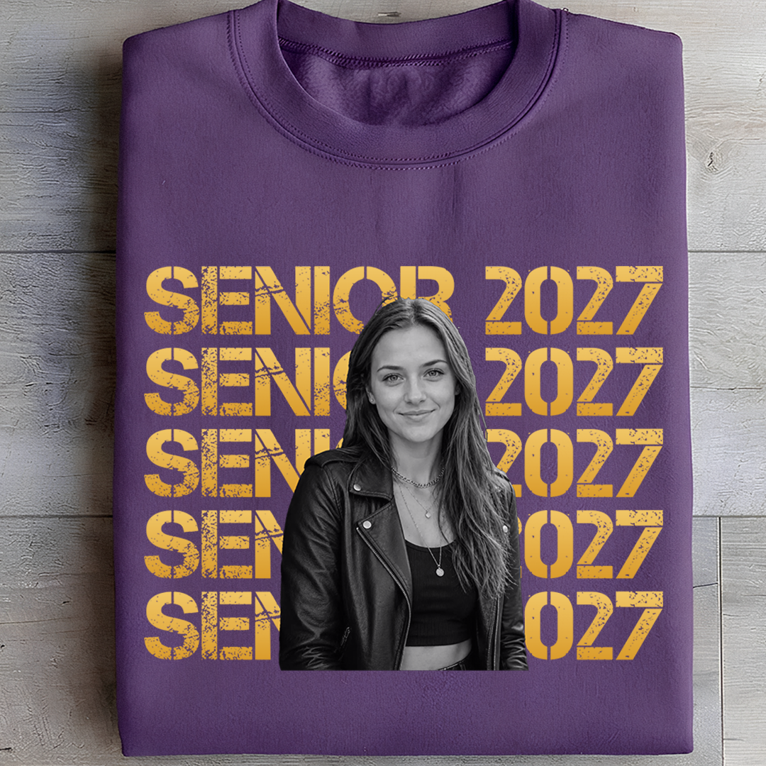 VPST66 Senior 2027 Custom Photo Upload Back To School - Personalized T-shirt Hoodie