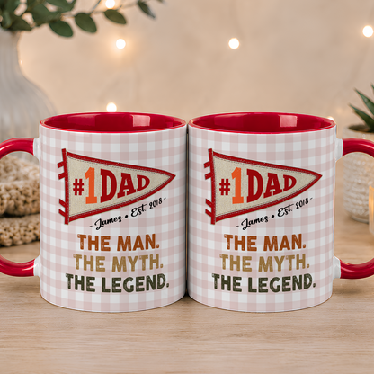 VPST57 Dad The Man The Myth The Legend Pennant Flag - Personalized White Mug Accent Mug