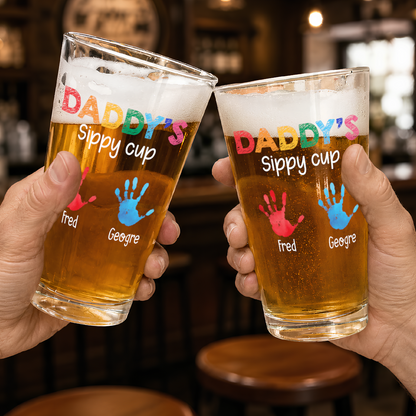 VPST14 Happy Father's Day Grandpa's Sippy Cup - Personalized Beer Glass