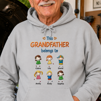 VPST12 This Grandpa Belong To Embroidery Effect - Personalized Custom T-shirt Hoodie
